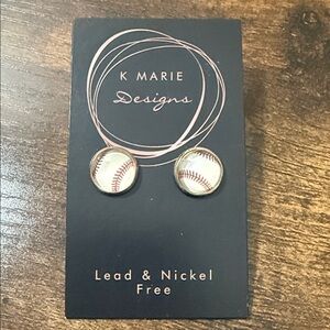 K Marie Designs Baseball Earrings